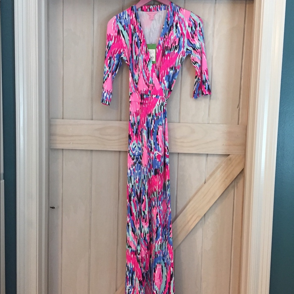 Lilly Pulitzer Pink and Blue Maxi Dress